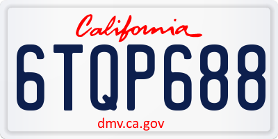 CA license plate 6TQP688