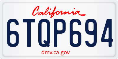 CA license plate 6TQP694