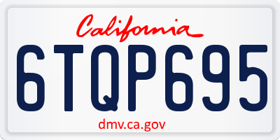 CA license plate 6TQP695