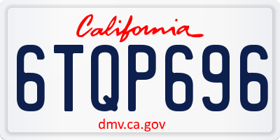 CA license plate 6TQP696