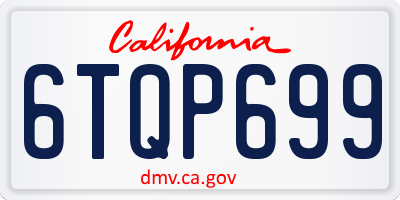 CA license plate 6TQP699