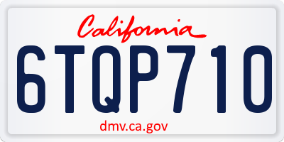 CA license plate 6TQP710