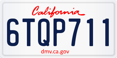 CA license plate 6TQP711