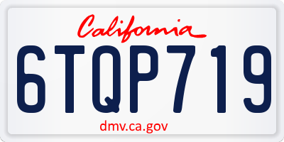 CA license plate 6TQP719