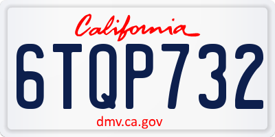 CA license plate 6TQP732