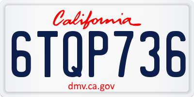 CA license plate 6TQP736