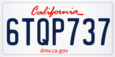 CA license plate 6TQP737