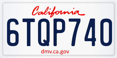 CA license plate 6TQP740