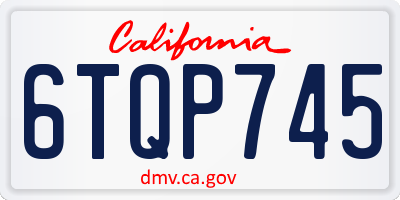 CA license plate 6TQP745