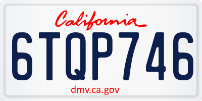 CA license plate 6TQP746