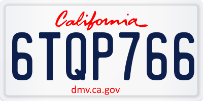 CA license plate 6TQP766