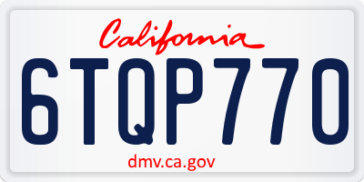 CA license plate 6TQP770