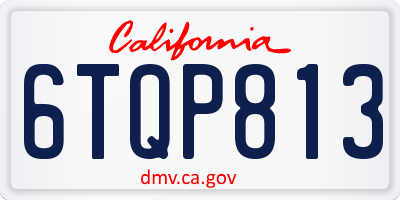 CA license plate 6TQP813