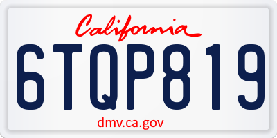 CA license plate 6TQP819