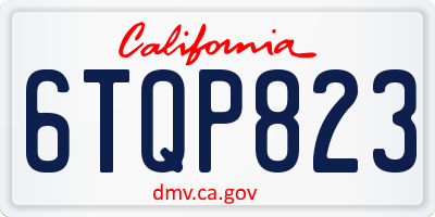 CA license plate 6TQP823