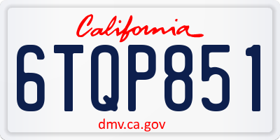CA license plate 6TQP851