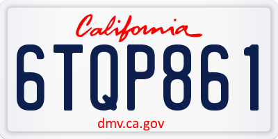 CA license plate 6TQP861