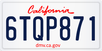 CA license plate 6TQP871