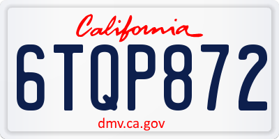 CA license plate 6TQP872