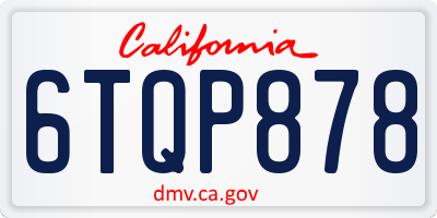 CA license plate 6TQP878