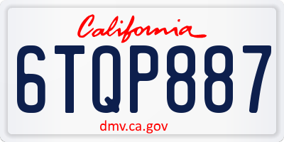 CA license plate 6TQP887