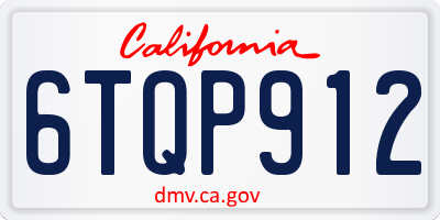 CA license plate 6TQP912