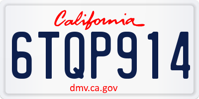 CA license plate 6TQP914