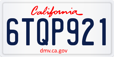 CA license plate 6TQP921