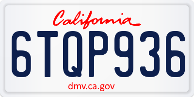 CA license plate 6TQP936