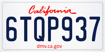 CA license plate 6TQP937