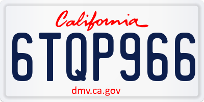 CA license plate 6TQP966