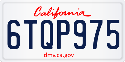 CA license plate 6TQP975