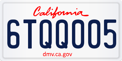 CA license plate 6TQQ005