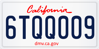 CA license plate 6TQQ009