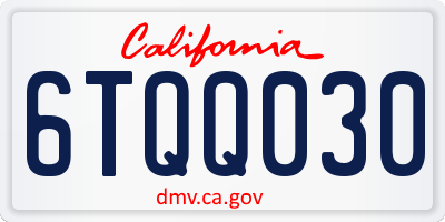 CA license plate 6TQQ030