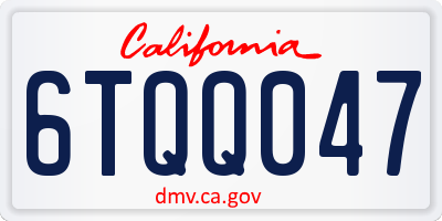 CA license plate 6TQQ047