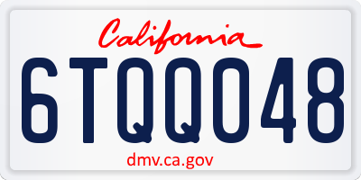 CA license plate 6TQQ048