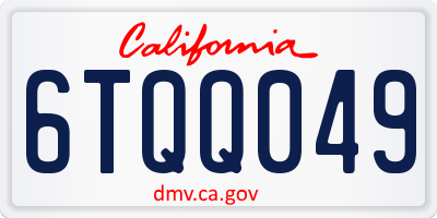 CA license plate 6TQQ049