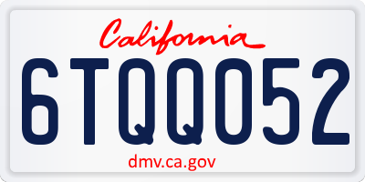 CA license plate 6TQQ052