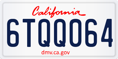 CA license plate 6TQQ064