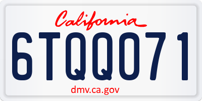 CA license plate 6TQQ071