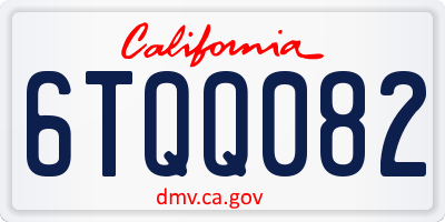 CA license plate 6TQQ082