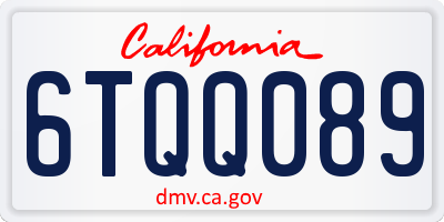 CA license plate 6TQQ089