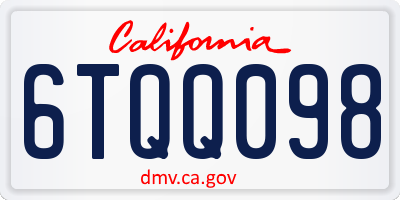 CA license plate 6TQQ098