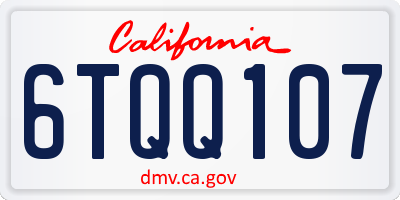 CA license plate 6TQQ107