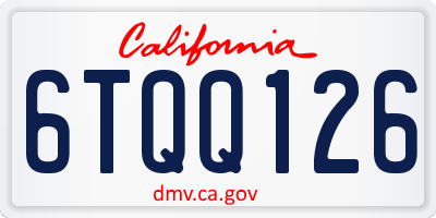 CA license plate 6TQQ126