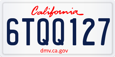 CA license plate 6TQQ127