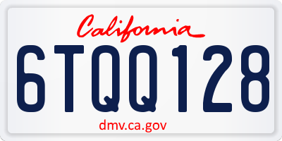 CA license plate 6TQQ128