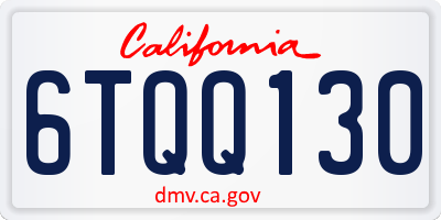 CA license plate 6TQQ130