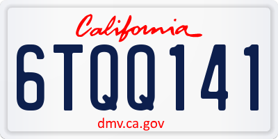 CA license plate 6TQQ141